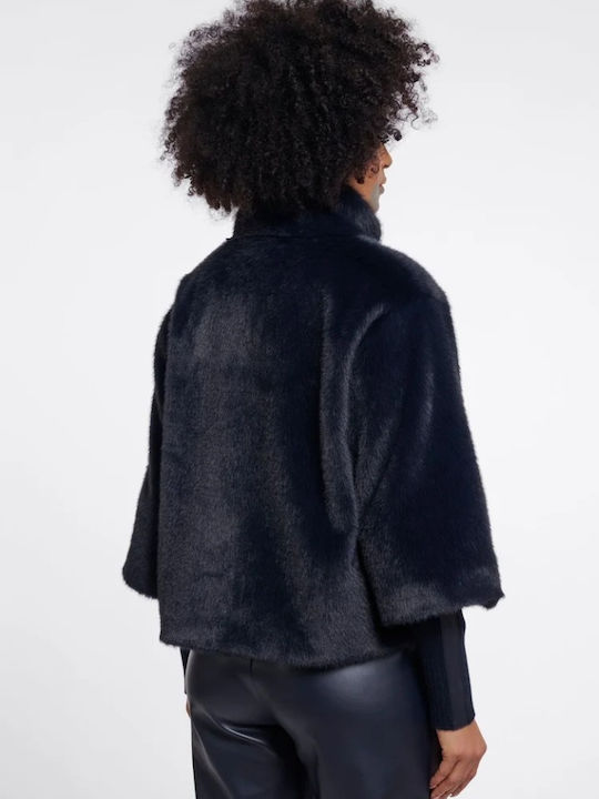 Short Women's Fur Dark Blue