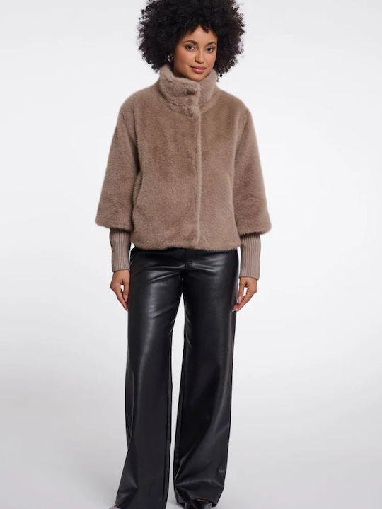 Short Women's Beige Fur
