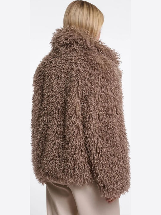 Short Women's Beige Fur