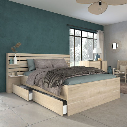 Polihome Bettkasten Hölzernes Beige 2 Stücke