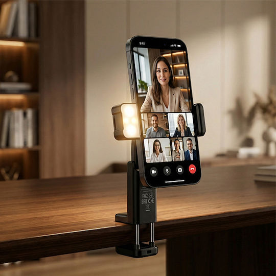 Portable Mobile Stand Adjustable Mounting Clip Built In Light XO SS42