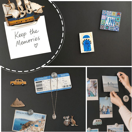 Magnetic Board Magnets Round Black Matte 50 Cm