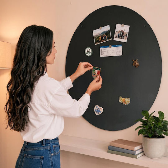 Magnetic Board Magnets Round Black Matte 50 Cm