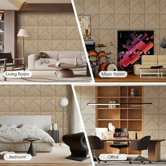 3D Стенен Панел От МДФ Лепенка / С Лепило Черен 60x60x1см 3D Стенен Панел От МДФ Лепенка / С Лепило Черен 60x60x1см