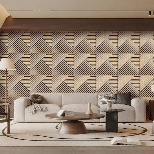3D Wandpaneele aus MDF Selbstklebend / mit Kleber Schwarz 60x60x1cm