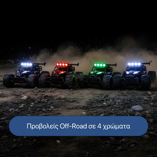 Mașină Teleghidată Rc Off-road 1:16 Viteză 20 Km/h Roți Mari All-terrain Lumini Led Proiectoare Telecomandă Tip Pistol Baterie Reîncărcabilă Inclusă Jucărie Pentru Copii 5+ Ani Neagră