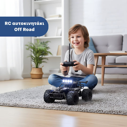 Mașină Teleghidată Rc Off-road 1:16 Viteză 20 Km/h Roți Mari All-terrain Lumini Led Proiectoare Telecomandă Tip Pistol Baterie Reîncărcabilă Inclusă Jucărie Pentru Copii 5+ Ani Neagră