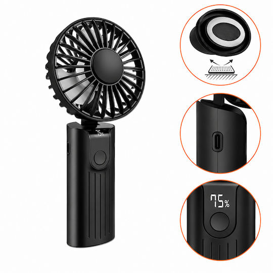 Ventilator De Mână USB Pliabil 5W Negru ZY12773QWS81
