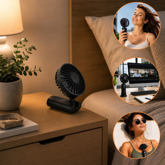 Ventilator De Mână USB Pliabil 5W Negru ZY12773QWS81