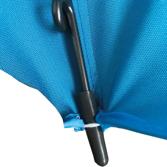 Campo Retro 240 Folding Aluminum Beach Umbrella Diameter 2.4m with UV Protection and Blue Air Duct