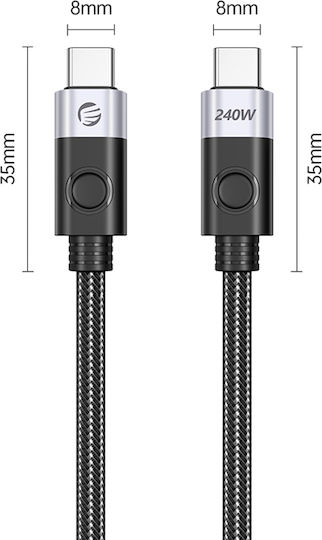 Orico USB-C Male Cable - USB-C 240W PD Black 1.5m