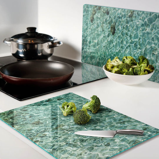 Tulup Set Glass Transparent Chopping Board 52x40cm 2 Pieces