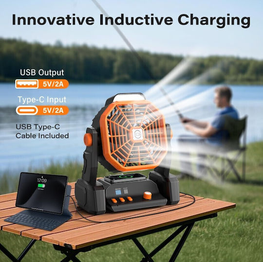 Roza Ventilator Elektrisch / USB und Powerbank Orange