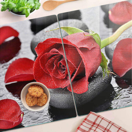 Tulup Σετ Επιφάνεια Κοπής Γυάλινη Κόκκινη 52x40cm 2τμχ