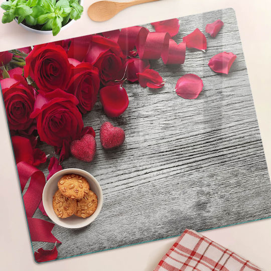 Tulup Glass Red Chopping Board 60x52cm