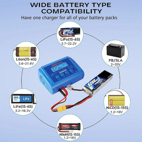 Charger Balancing Function B6ac+ 80w Built-in Ac Adapter Blue