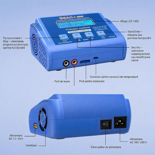 Charger Balancing Function B6ac+ 80w Built-in Ac Adapter Blue