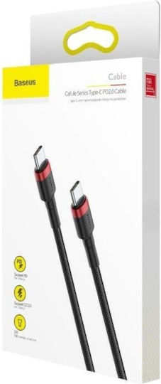 Baseus Cafule Braided USB 2.0 Cable USB-C male - USB-C 60W PD Μαύρο 2m CATKLF-H91