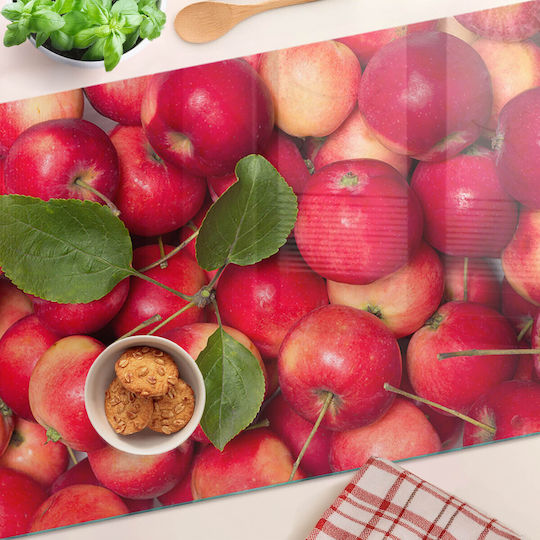 Tulup Tocătoare De Bucătărie Din Sticlă Roșie 80x52cm