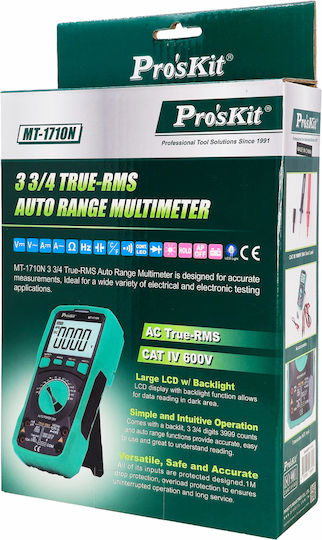 Proskit Digital Multimeter True RMS with Buzzer with AC / DC / Resistance / Capacitance / Temperature Measurement MT-1710N