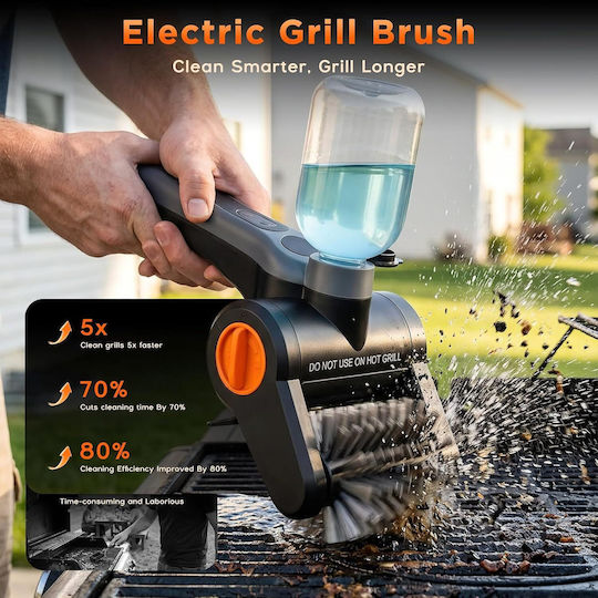 Perie Profesională Electrică pentru Curățarea Grătarului 100w 8000 Rpm Curățare Automată 360° Rezervor de Apă de 300ml Pulverizare Baterie de 2600mah 7.4v 2 Viteze Rezistentă la Apă Ipx8 Perii din Oțel Inoxidabil 304 Încărcare Usb-c Set Complet Accesorii Geantă