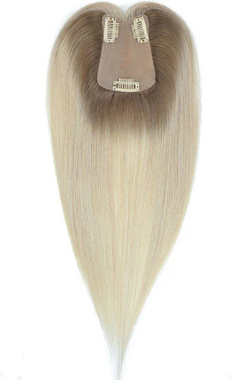 Remy Extension mit Menschliche Haar in Licht Blond Farbe 35cm Topper Tüll