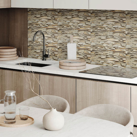 Vinyl Wall Tile Set Natural Stone Design 10x40x20 Cm