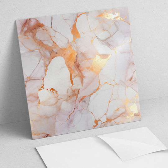 Set Of Vinyl Tiles Living Room Self Adhesive Elegant Marble Veins 4x50x50 Pcs
