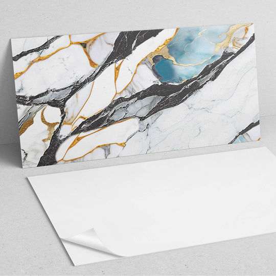 Self Adhesive Vinyl Tile Set Bedroom Marble Vein Design 6x60x30 cm
