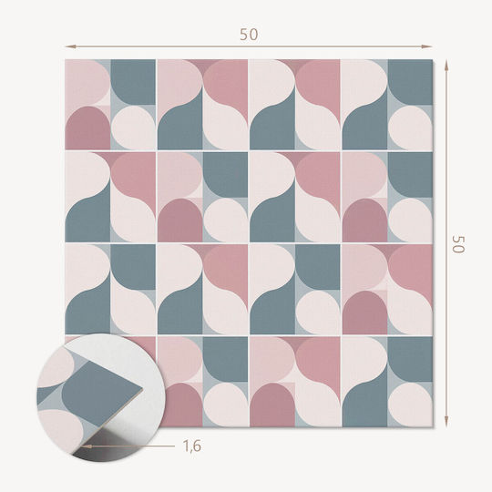 Self Adhesive Graphic Decoration Office Or Study Abstract Geometric Design 4x50x50 Pieces
