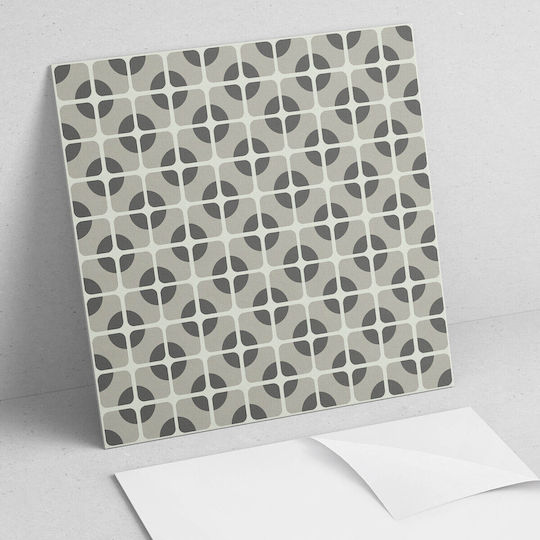 Set Wandsticker Vinyl Fliesen Geometrisches Design Fliesen 4x50x50 cm