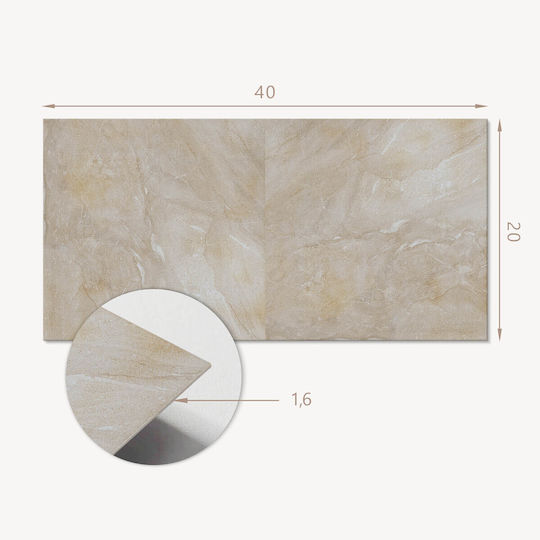 Vinyl Wall Tile Set Natural Marble Shades 10x40x20 Cm