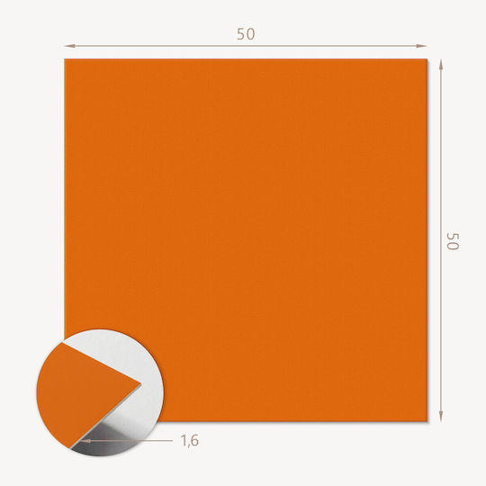 Vinyl Tile Set Living Room Design Orange Stickers 4x50x50 Pcs