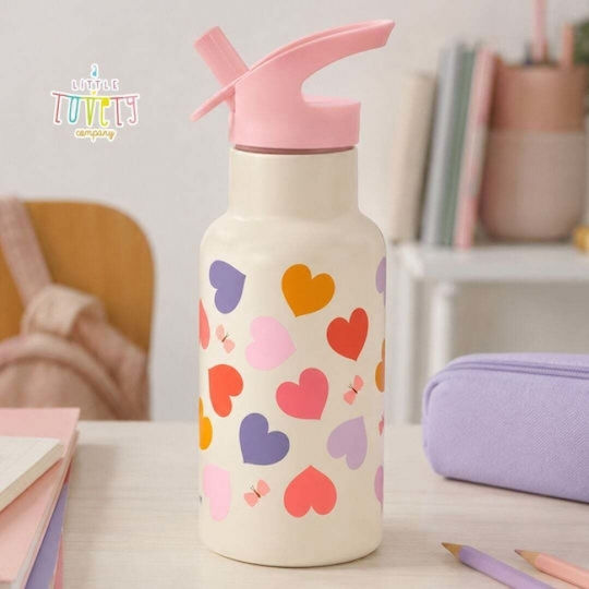 A Little Lovely Company Rostfreies Kinder Trinkflaschen Set Thermos Graue 350ml