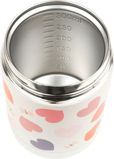 A Little Lovely Company Plastic Kids Thermos Water Bottle Set with Straw Non Spill Tritan 450ml