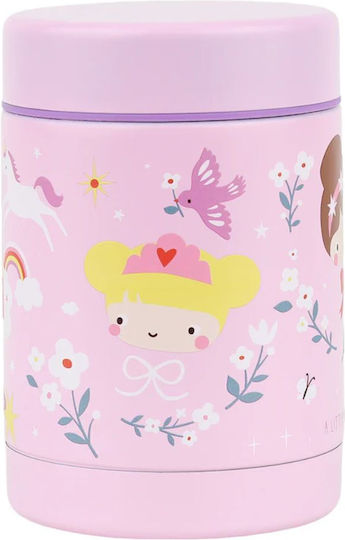 A Little Lovely Company Plastic Kids Thermos Water Bottle Set with Straw Non Spill Tritan 450ml