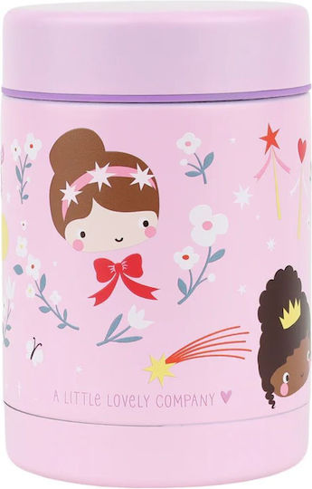 A Little Lovely Company Plastic Kids Thermos Water Bottle Set with Straw Non Spill Tritan 450ml
