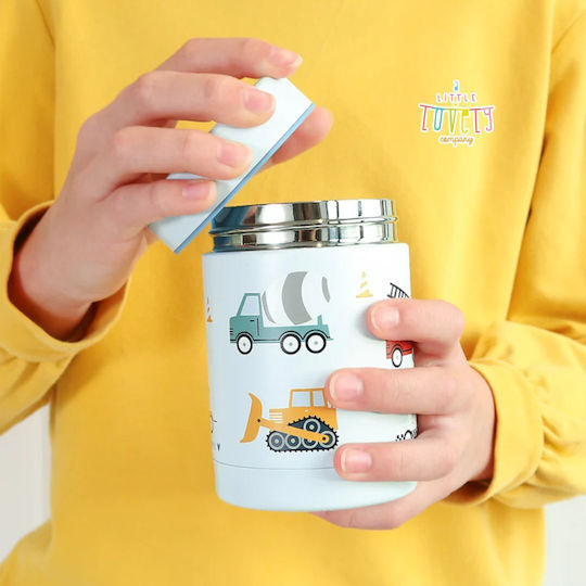 A Little Lovely Company Kids Water Bottle Set Made of Tritan Plastic Thermos with Straw Non Spill Tritan 450ml