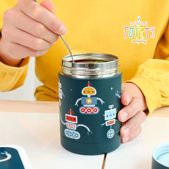 A Little Lovely Company Kids Water Bottle Set Made of Tritan Plastic Thermos with Straw Non Spill Tritan 450ml