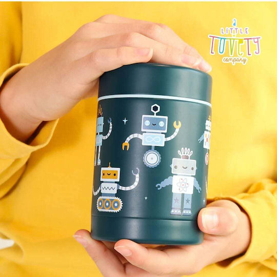A Little Lovely Company Kids Water Bottle Set Made of Tritan Plastic Thermos with Straw Non Spill Tritan 450ml