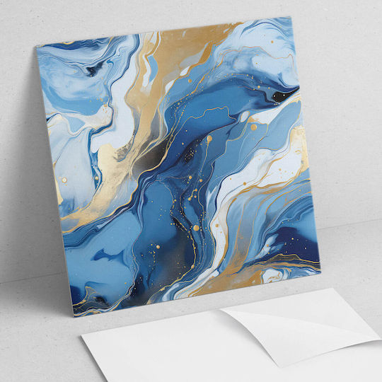Autocolante Decorative Din Vinil Plăci Grafice Pentru Bucătărie Sau Baie Abstracte Valuri Pete 4x50x50 Cm