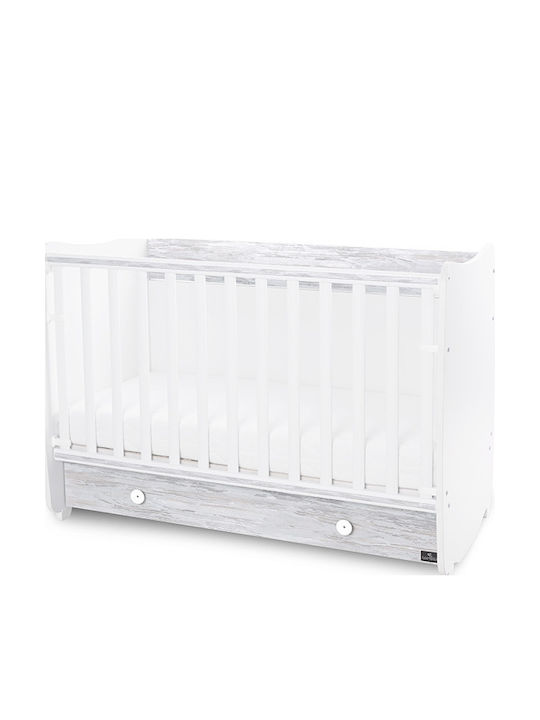 Lorreli White Crib with Mattress & Drawer