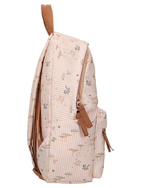Vintage Lovers School Backpack For Elementary Beige
