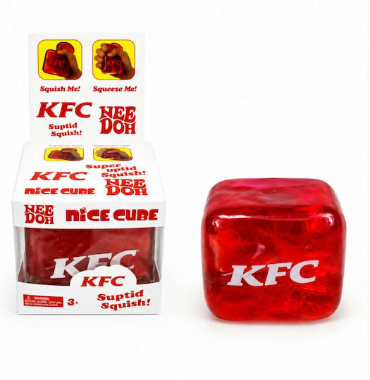 Schylling Needoh Nice Cube KFC Squishy Куб Искрящ Червен