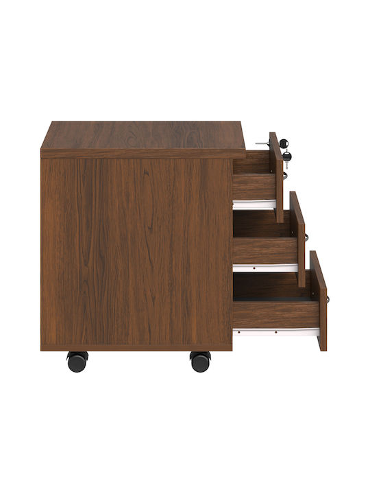 Office Drawer Wooden Fesialo with Wheels Lock & Drawers Wenge 39x47x52.5cm