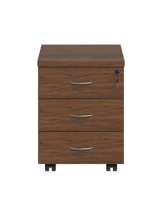 Office Drawer Wooden Fesialo with Wheels Lock & Drawers Wenge 39x47x52.5cm