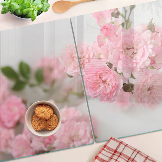 Tulup Schneidebretter Set Glas Rosa 52x40cm 2 Stück