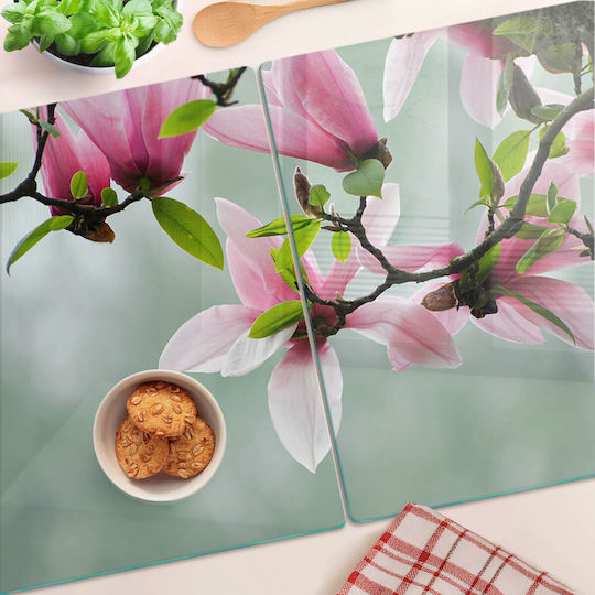 Tulup Σετ Επιφάνεια Κοπής Γυάλινη Ροζ 52x40cm 2τμχ