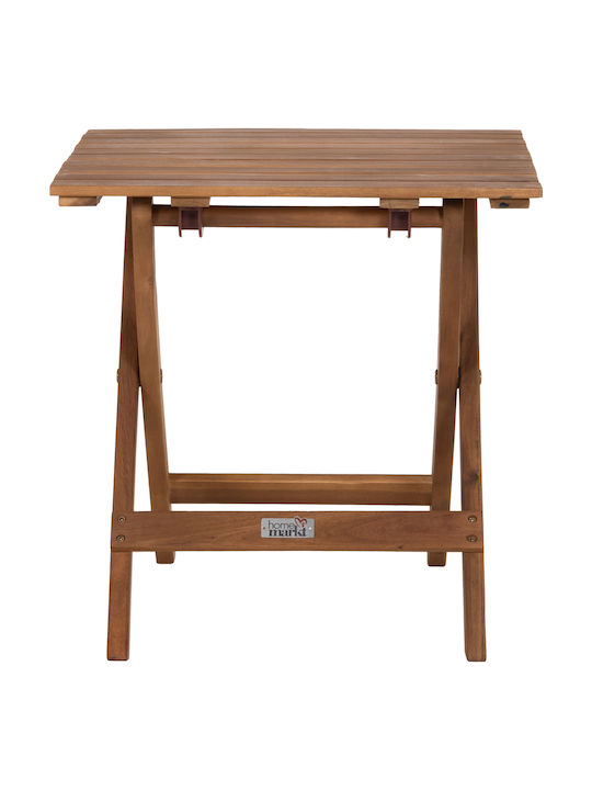 Wooden Auxiliary Table for Small Outdoor Spaces Foldable Endo Natural 45x45x45cm