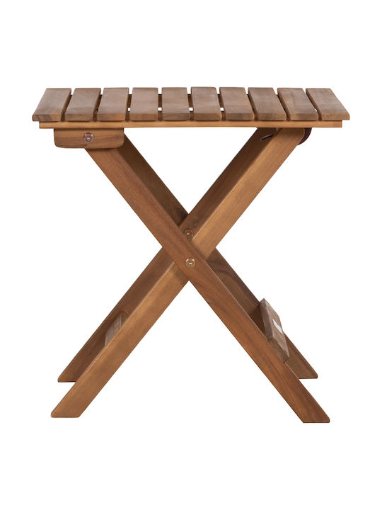 Wooden Auxiliary Table for Small Outdoor Spaces Foldable Endo Natural 45x45x45cm